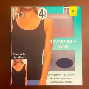 NWT Felina Reversible Tank 4-Pack, Gray Purple Navy